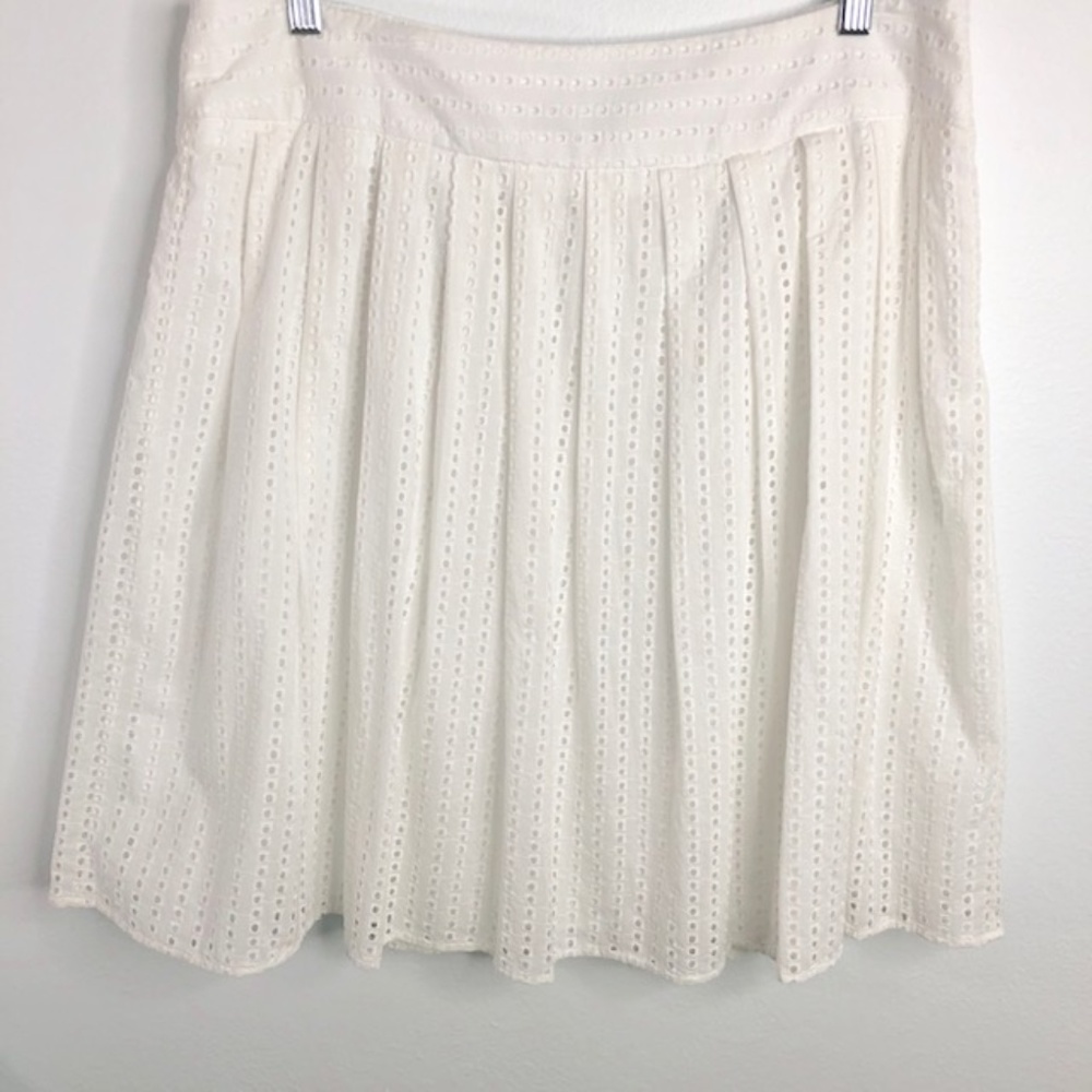 Liz Claiborne Petite White Eyelet Full Skirt 14P